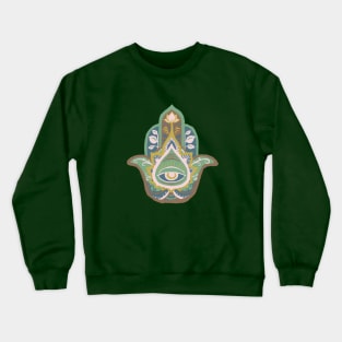 Hamsa Hand - Emerald(May) Crewneck Sweatshirt